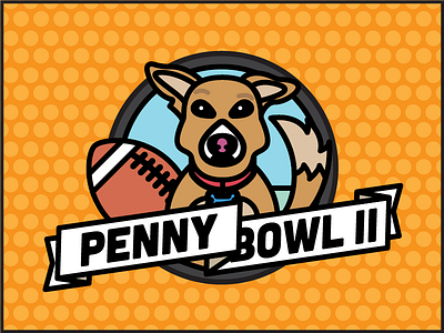 Penny Bowl II | Logo dog fantasy football illustration logo minimal vector