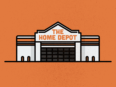 Home (Depot) Is Where the Heart Is | Illustration building home depot illustration minimal monoweight orange outlines thick lines vector