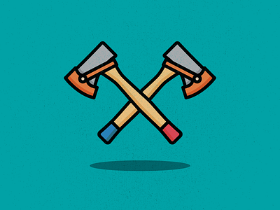 Pair of Hatchets | Illustration axe hatchet hipster illustration minimal monoweight outlines thick lines vector