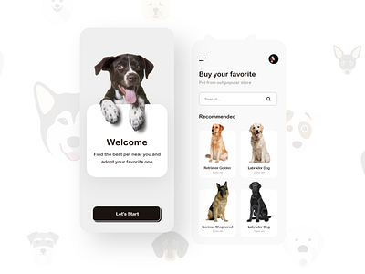 Pets Adoption UI 🐹 app design app ui application apps banner ad banner design best ui creative ui dog adop dog adoption dog ui pet ui petshop shopping ui xd