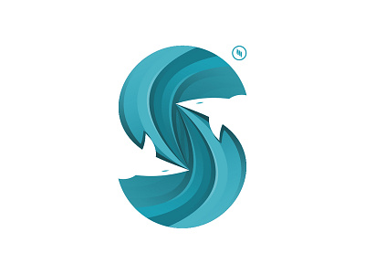 S for Shark animal brand branding design dribbble flat gradient graphic icon identity illustration illustrator letter logo minimal msaifulhak musafeer shark ui vector