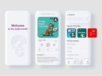 The podcast app app design figma mobile app player player ui podcast podcast app ui ui design