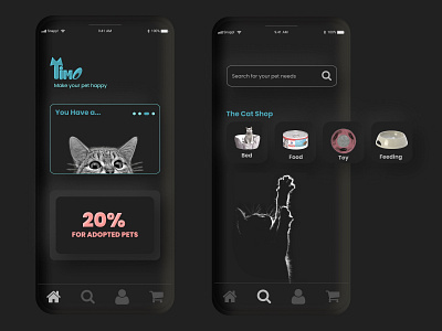 App for Pet Care app cat dark design figma mobile app ui ui design