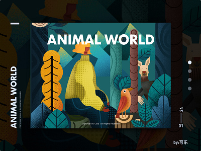 Animal world-2 animal girl illustration 插图 设计