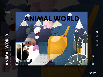 Animal world-3 animal girl illustration 插图 设计