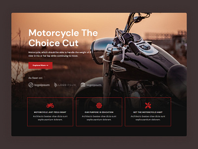 Motorcycles Landing Page Design