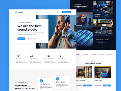 Exodio - Recording & Sound Studio Homepage by rozzaq for Selaras Studio on  Dribbble