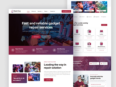 Repair Guy - Smartphone & Computer Repair Homepage computer design gadget gadget service interface ipad landing page maintenance mobile phone repair repair smartphone technology ui website design