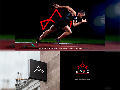 Apex adventure branding coaching design flat health icon identity illustration logo performance red sport strong vector