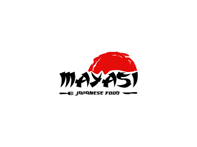 Mayasi branding design flat icon identity illustration japan japanese japanese food logo red red and black restaraunt restaurant branding vector