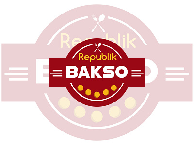 Republik Bakso adventure branding design flat icon identity illustration logo meatball meatballs red restaurant branding vector yellow