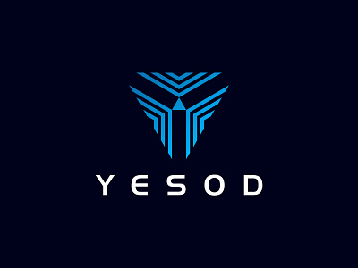 Yesod blue brand branding design flat grapgic design icon identity illustration logo tech company technology vector zaqdesign