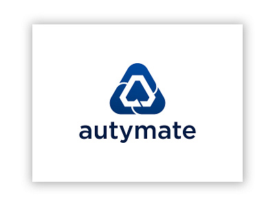 autymate a blue branding design flat icon identity illustration industrial industries logo tech logo technology triangle vector zaqdesign