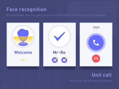 Face Recognition & Unit Call app call design face id icon illustration interface ui ux