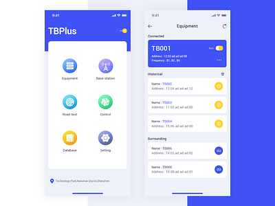 TBPlus-Base station scanning app base station bluetooth data design icon interface road test royeh scanning ui ux