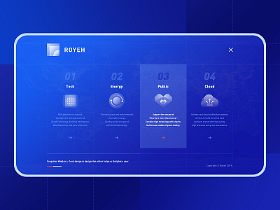 Web - Nav Page cloud design energy gradient icons interaction interface one page public royeh site tech typographic web