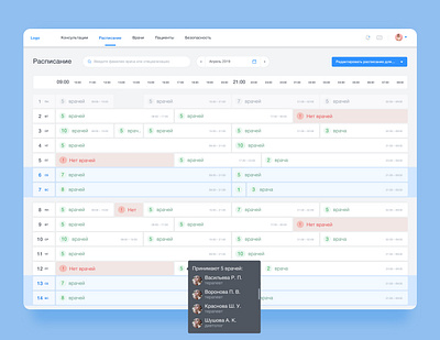 Schedule (hospital) admin panel app design doctor manage ui ux web