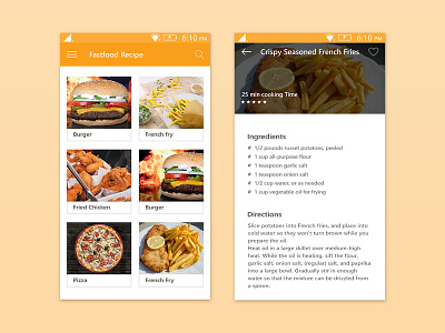 Recipe App Exploration android android app android app design app cook cooking food food recipe recipe recipe app recipes screen uiux