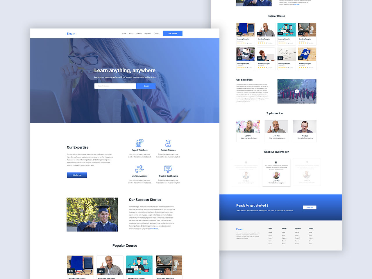 E Learning Portal Design Concept By K A S M Saif Uddin On Dribbble