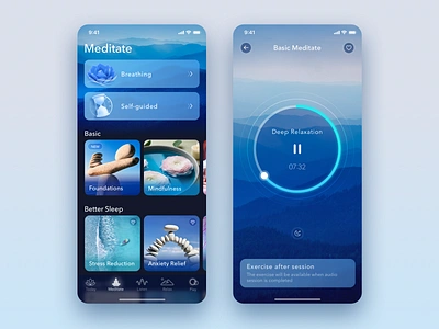 Music Zen App - Meditate Player android app app app design application breathe breathing gismart iphone app meditate meditation music music app music player player relax relaxation relaxing zen