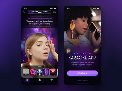 Karaoke Mobile App with Video Effects 🎤✨ animation app camera edit video editor editors effects ios karaoke lyrics mobile music music app onbording record sing singer song video video tool