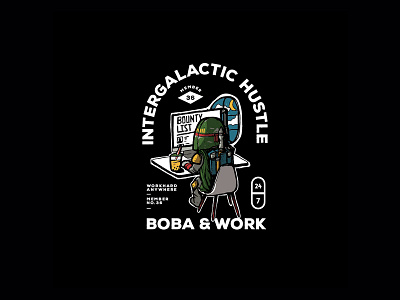 Boba + Work. coffee design graphic design illustration poster work workhardanywhere