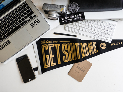 Get Sh*t Done Pennant hustle illustration pennant workhardanywhere