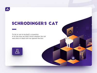 Schrodinger's Cat design icon illustration