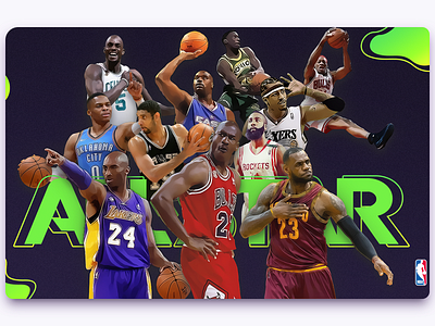 The NBA ALL STAR icon iverson jordan kobe nba