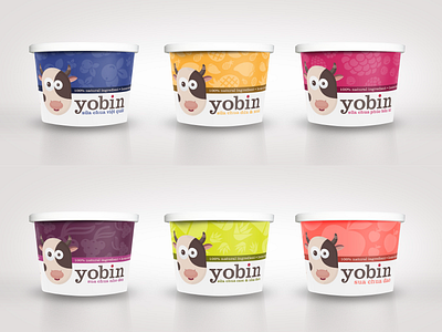 Yobin Package All Flavors colors cow fruits yogurt