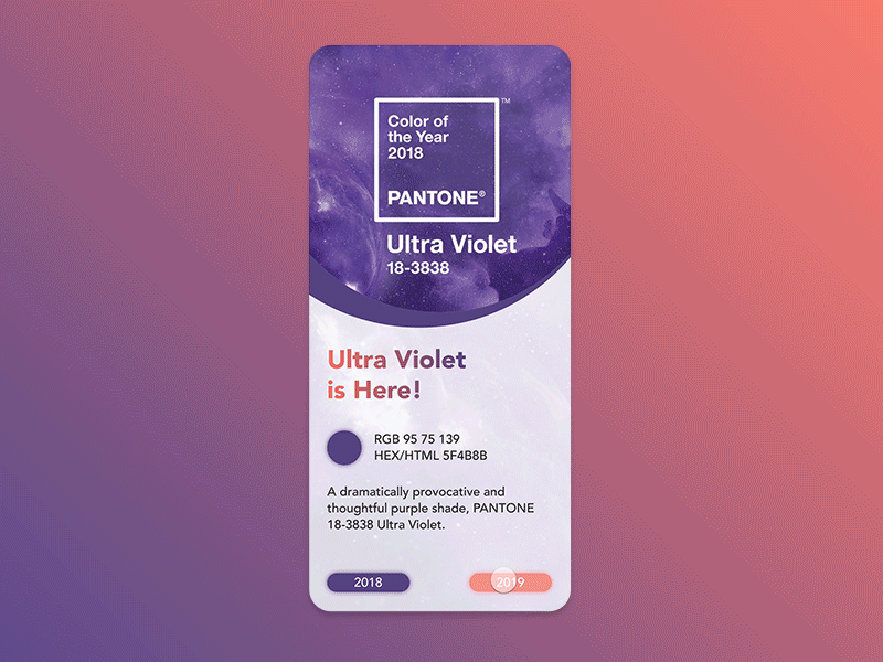 Color of the year - Coral animation app application application ui design invisionstudio ios minimal mobile mobile animation ui ux