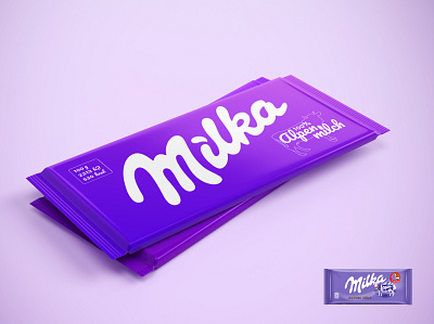 Milka Chocolate Package clean design design illustrator minimal package design packaging redesign vector