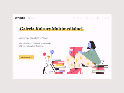Sopoteka - The Library, new concept of coworking button cowork coworking cta figma gdansk gdynia homepage illsutration poland sopot sopoteka thelibrary ui ux