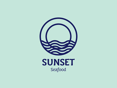 sunset seafood logo branding design logo logo mark logodesign
