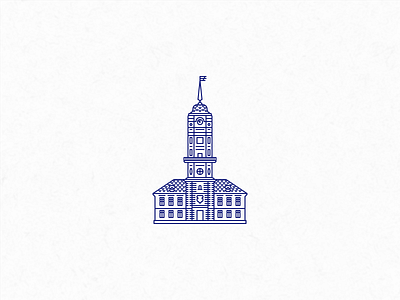 Town hall belarus building city engraving icon line mogilev outline stroke town