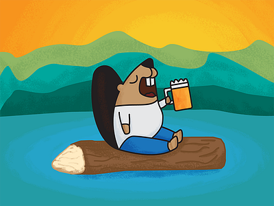 Beaver with beer animal beaver beer nature