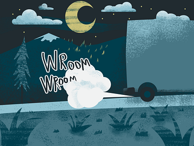 Wroom Wroom delivery drive fast flat night textured