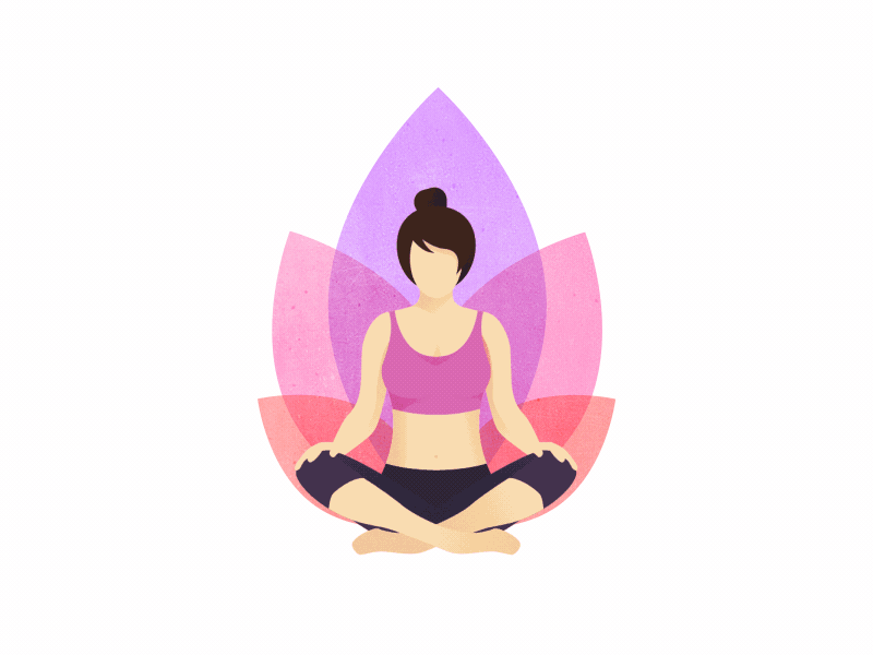 Yoga Lotus animation calm flower lotus meditation pink woman yoga