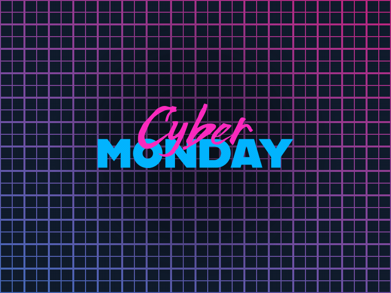 Cyber monday animation cyber monday old style retro techno