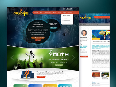 Crossfire Youth Ministry Website church design graphic design homepage ministry web design website