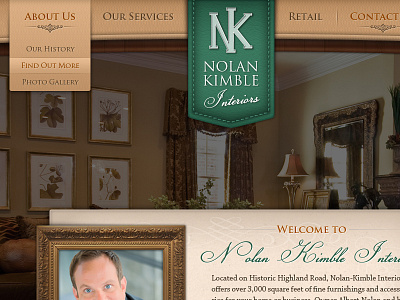 Nolan Kimble Interiors Homepage Design design home page interior decorator navigation web design