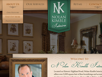 Nolan Kimble Interiors Homepage Design