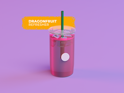 Dragonfruit 3d beverage cinema4d dragonfuit geometric ice liquid starbucks