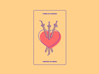 3 of Swords geometric heart illustration swords tarot vector