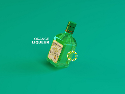 Controy Liqueur 3d alcohol cinema cinema4d glass liquor