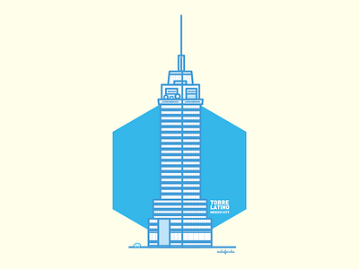 Torre Latinoamericana building buildings geometric illustration mexico vector