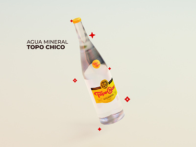Topo Chico bottle 3d bottle cinema 4d cinema4d mexico mineral water