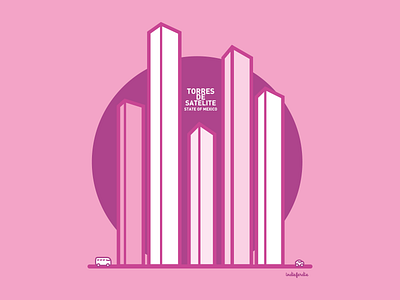 Torres de Satélite architecture buildings illustrator mexico mexico city satelite towers vector