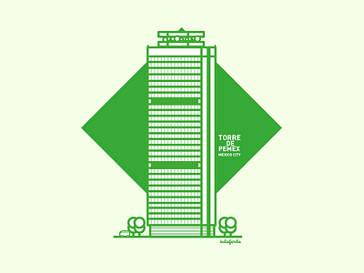 Torre de Pemex building buildings city geometric illustration mexico skyscrapper vector