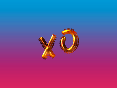 XO branding lettering metal typography